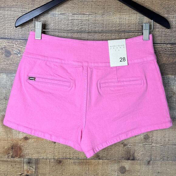 Alice + Olivia Jeans Olivia Denim Shorts Primrose Pink SZ 28 NWT - Picture 6 of 12